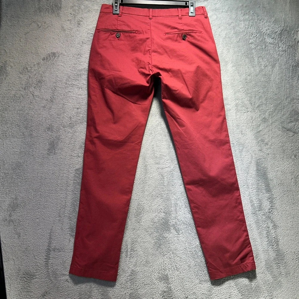 Sartoria Rossi Mens Chino Pants Red Cotton Slim Fit Trousers 30x30